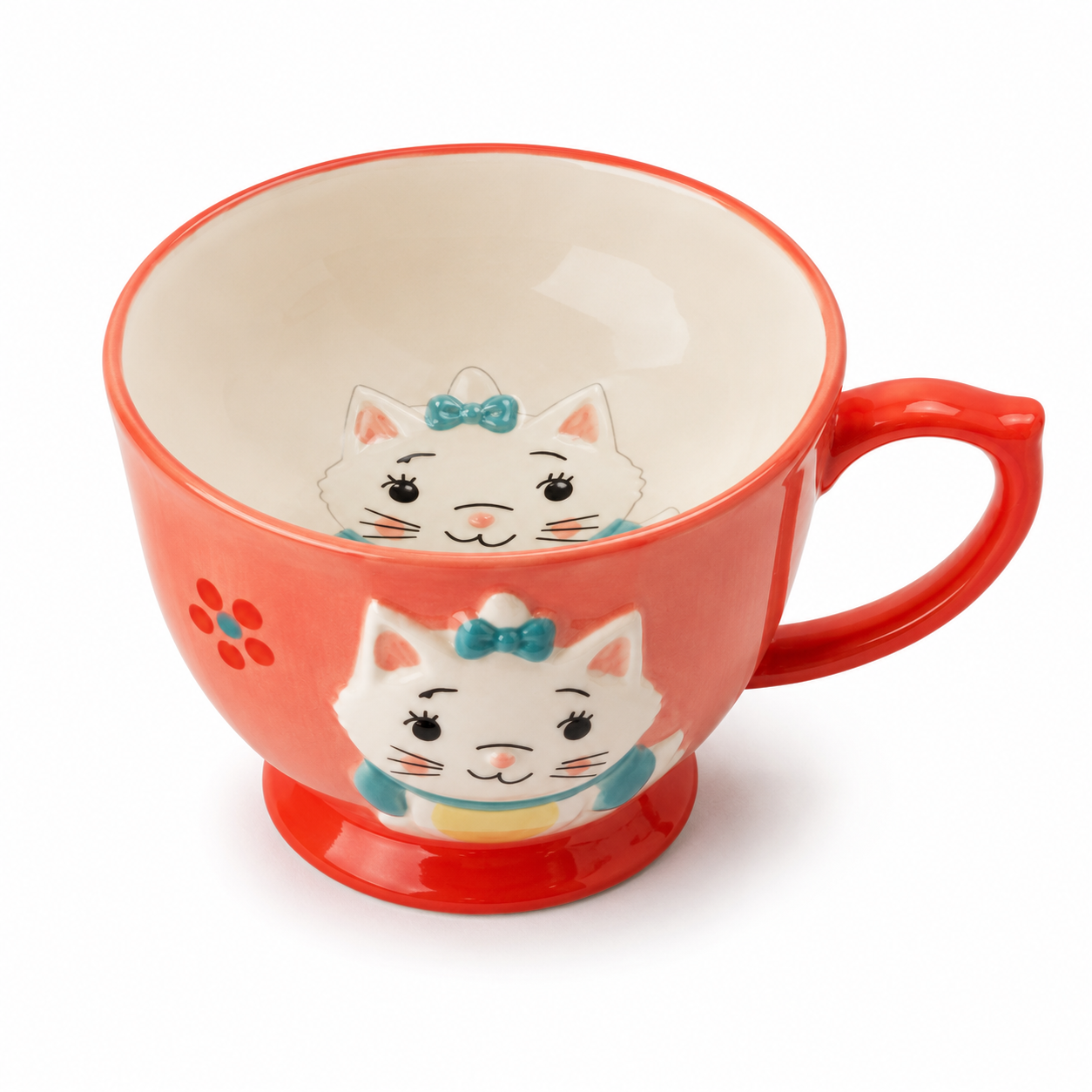 Cartoon Ceramic Cat Oatmeal Mug